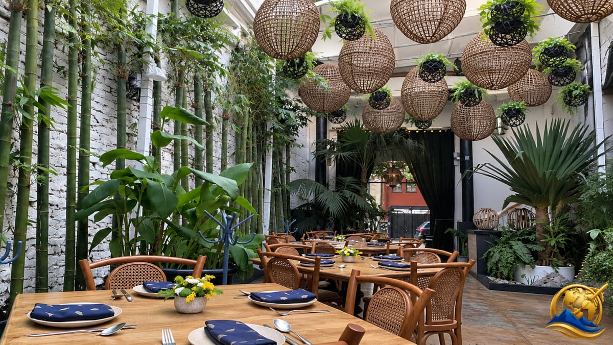 Galanga Thai House dining room with greenery
